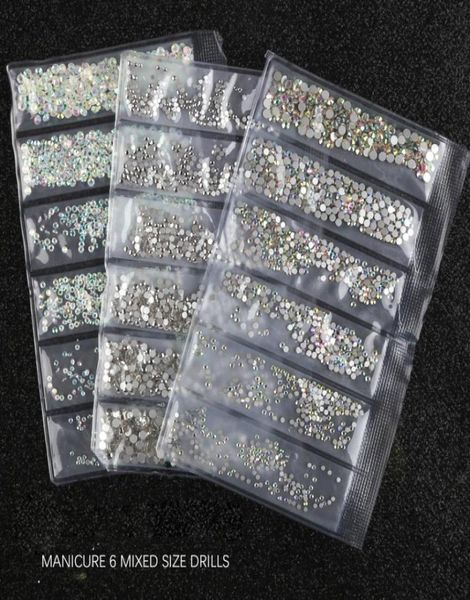 

1440pcs bag rhinestones set flatback glass nail rhinestones 6 size mixed color ab crystal strass 3d charm gems diy nail art decora4801469, Silver;gold