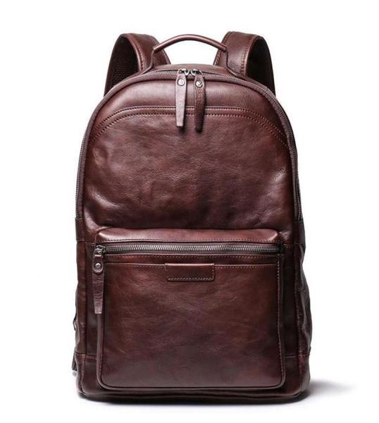 

backpack nesitu vintage coffee brown vegatable tenned full grain genuine leather 156039039 lapwomen men backpacks trave3015032