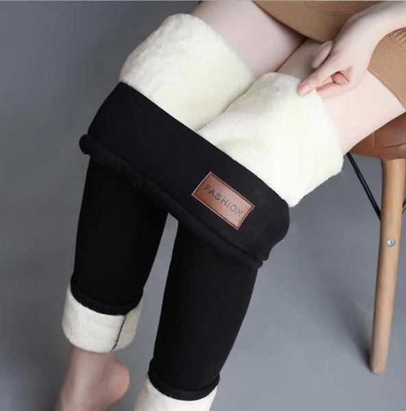 

women winter warm leggings superthick high stretch lamb cashmere leggins high waist skinny trousers plus velvet thicken pants321r3102968