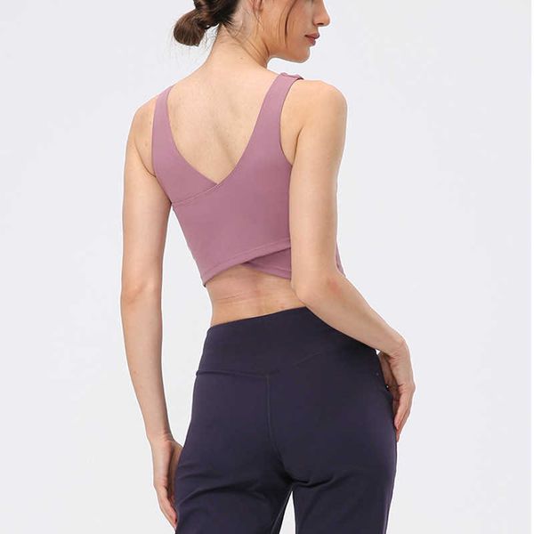 

new deep v yoga vest women's cross back yoga clothes women's fitness bra