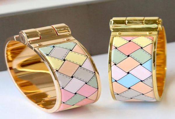

enamel clic bangle for women charm bracelets 20mm middle size snapfastener colorful9073824, Golden;silver