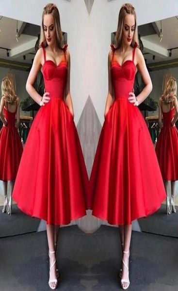 

modest knee length red cocktail dresses spaghetti a line ruffles short homecoming dresses prom gowns with zipper back b299204559, Black
