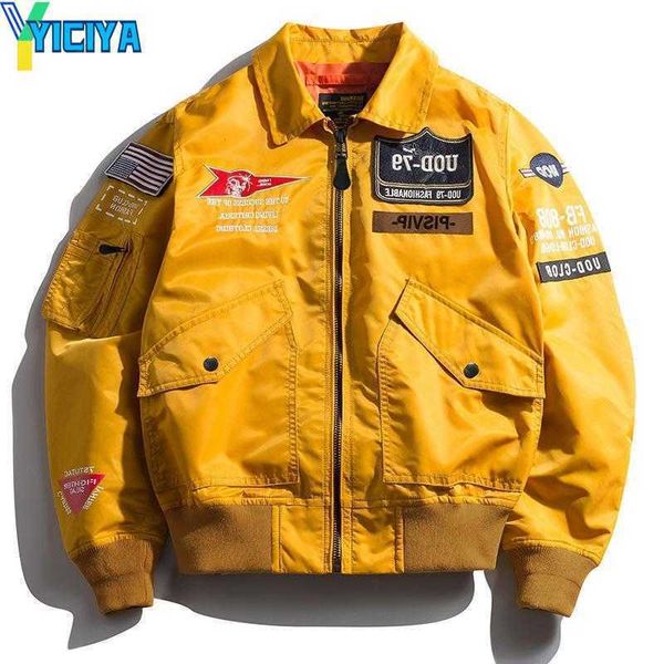 

yiciya men's jackets brand streetwear bomber jacket men spring military polit male autumn windbreaker hip hop coat chaqueta hombre size, Black;brown