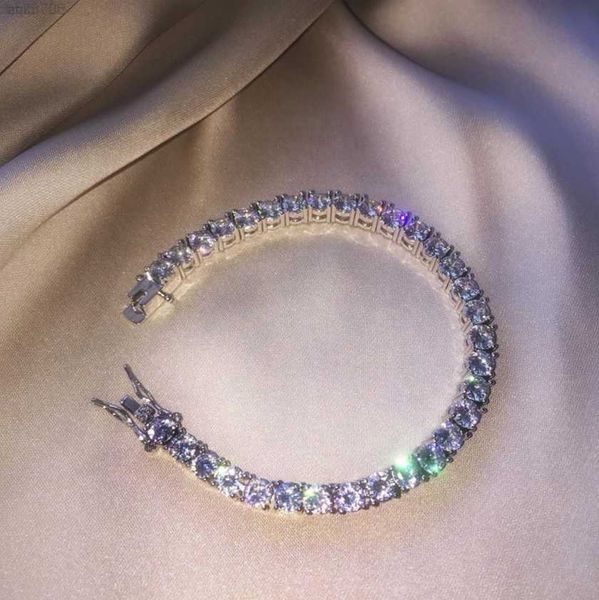 

foxi sparking bling jewelry silver plated tennis chain 5mm diamond bracelet