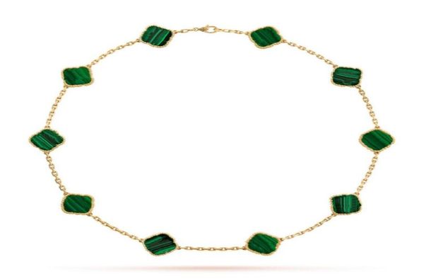 

jewelry designers necklace for women trendy fashion lucky clovers necklaces 10 motifs bracelet and earrings set chain party stainl9565322, Black