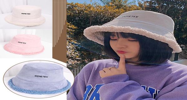 

wide brim hats 17 colors women bucket hat suede artificial fur wool fleece thick fashion fisherman caps warm plush winter sunscree4600665, Blue;gray