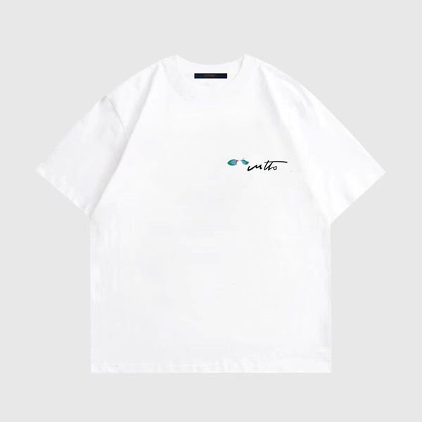

23new mens t shirt designer t shirt mens tees pure cotton breathable and comfortable versatile trend retro couple's same clothing, White;black