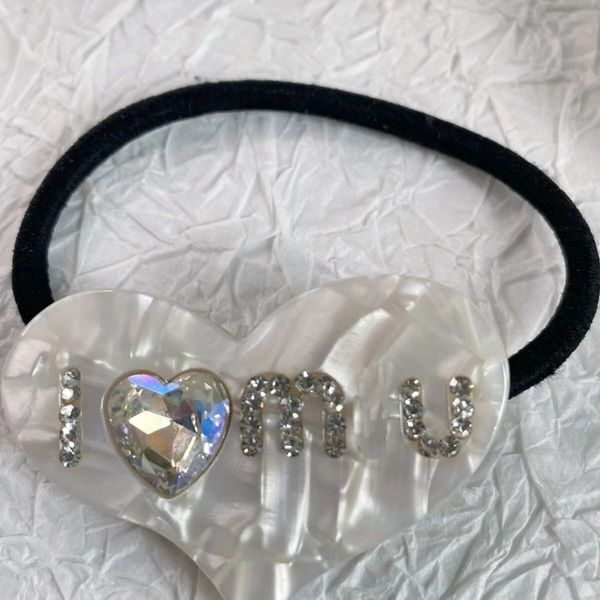

new minimalist love letter butterfly knot hair rope miu versatile temperament rhinestone headband tie hair band