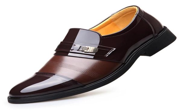 

height increasing 6cm elevator office shoes men oxfords elegant men formal dress shoes patent leather loafers 2018 bridegroom shoe6122440, Black