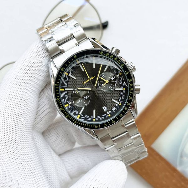 

2023 men's watch omger steel dial solid steel strap watch business fashion watch gift watch, Slivery;brown