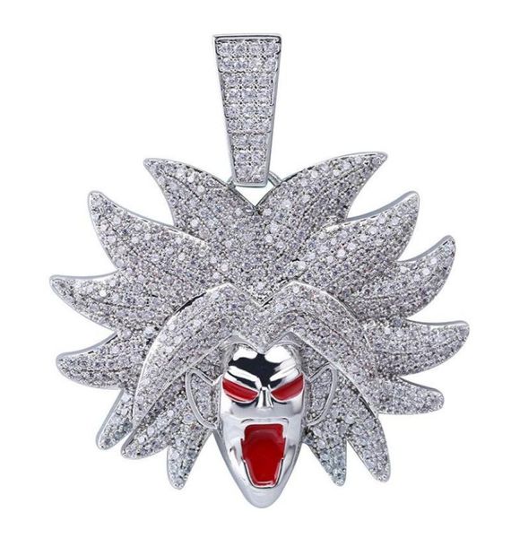 

european and american hip hop necklace broly microinlaid zircon street fashion brand couple hundred matching accessories pendant 4572267, Silver