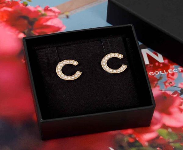 

2022 charm stud earring with nature shell beads for women wedding jewelry gift have box stamp simple design ps72377833010, Golden