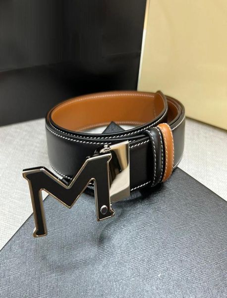 

mshaped belt palladiumplated buckle original leather custom doublesided belt width 35cm create a dynamic and elegant shape t2512685, Black;brown