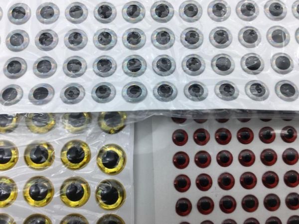 

rompin 100pcs 3d stick fishing eyes for lure making fly tying fake eyes fishing lure diy red gold sliver 3mm 5mm 7mm 9mm7490350