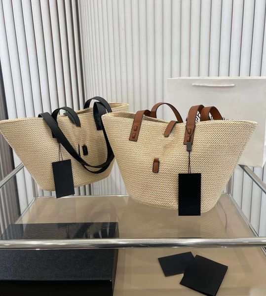 

large capacity beach bag l letter designers handbag women straw tote bag shopping fashion single shoulder shopping bag purses 230331