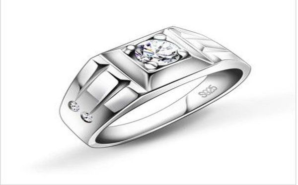 

18k white gold 925 silver mens ring ring01234567895893627, Golden;silver