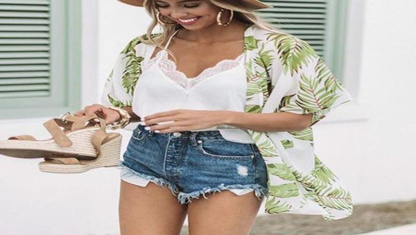 

women beach dress leaves print chiffon bikini cover up kaftan beach tunic cardigan shawl outwear beachwear swimsuit pareos cape7290431