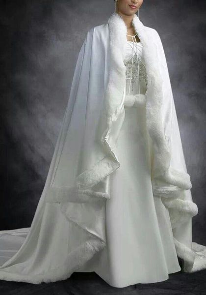 

new vintage bridal cape ivory white wedding cloaks faux fur for winter chrismas wedding bridal wraps bridal cloak court trai8721325
