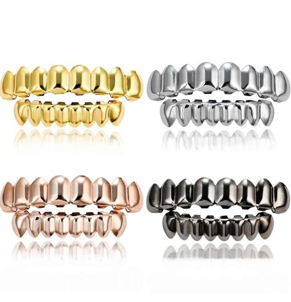 

new teeth grillz bottom 18k gold silvery color grills dental mouth hip hop fashion jewelry rapper jewelry 6 styles2591715, Black