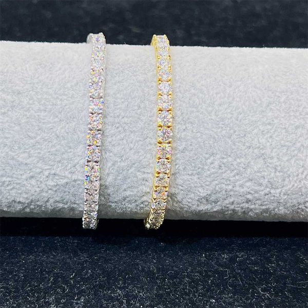 

2023 selling hip hop trendy sterling silver tennis necklace bracelet 2mm 3mm moissanite men's tennis chain