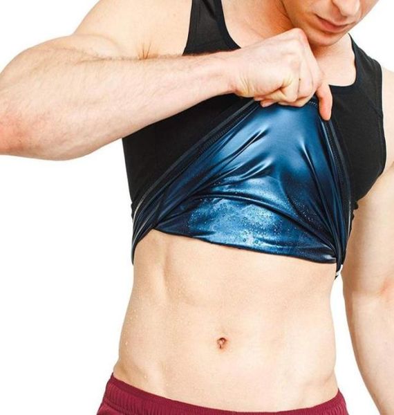 

men sweat vest sauna shaper body shapewear slimming vest sweat shapers sauna effect tank fitness losing weight workout3887473, Black;gray