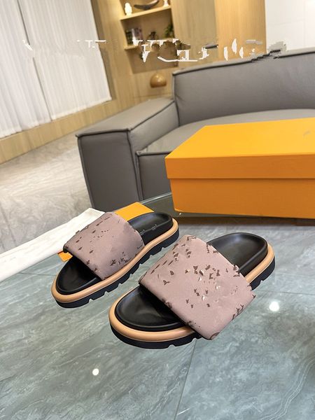 

2023 women sandals high heels rubber slide sandal platform slipper chunky heel height shoes summer embossed flip 0516, Black