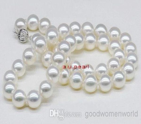 

fine pearls jewelry 19quot1011mm real south sea white pearl necklace 925silver9839199, Black