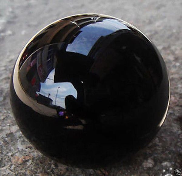 

40mm asian quartz pure black magic crystal glass healing ball sphere7112160