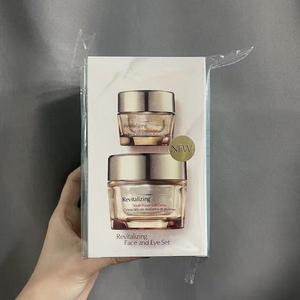 

brand moisturizing set with revitalizing youth power soft face and eye balm 75+15ml skincare, White