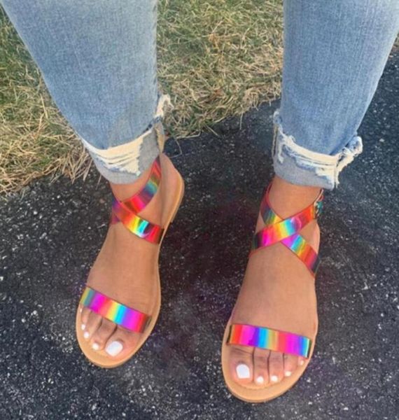 

2020 female sandals summer multi color platform sandals multicolor shoes comfortable breathable woman summer6419308, Black