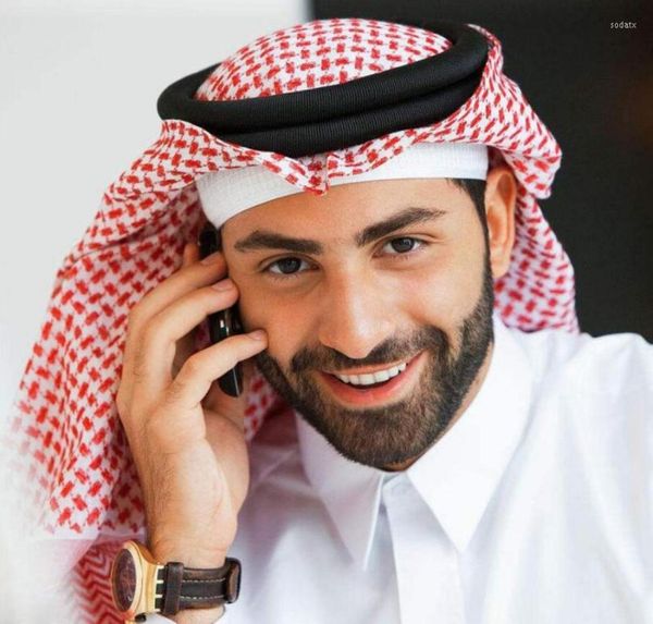 

scarves men muslim head scarf islamic printed turban arabic cover accessories praying hat plaid costumes6230893, Blue;gray