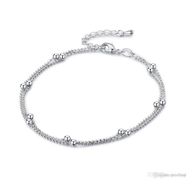 

ankle bracelets beach jewelry 2017 new 925 sterling silver double layers anklets jewelry for women boot foot ship n16629019, Red;blue