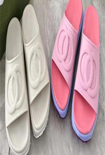 

2022 summer womens slippers new style sandal sliders macaron thick bottom nonslip soft bottom fashion g house slipper women beach6439759, Black