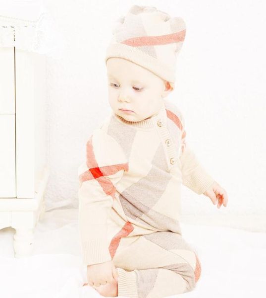 

infant baby rompers winter clothes newborn baby boy girl knitted sweater jumpsuit hooded kid toddler warm outerwear and hat b2788528801, White