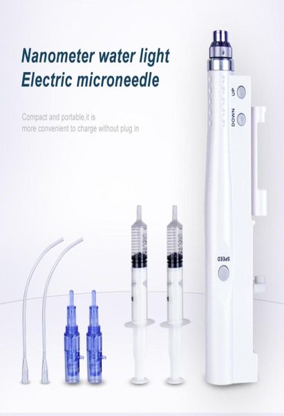 

2021 mini 2 in 1 mesotherapy gun nano mesogun and derma pen electric micro needle meso injector machine4112291, Black;white