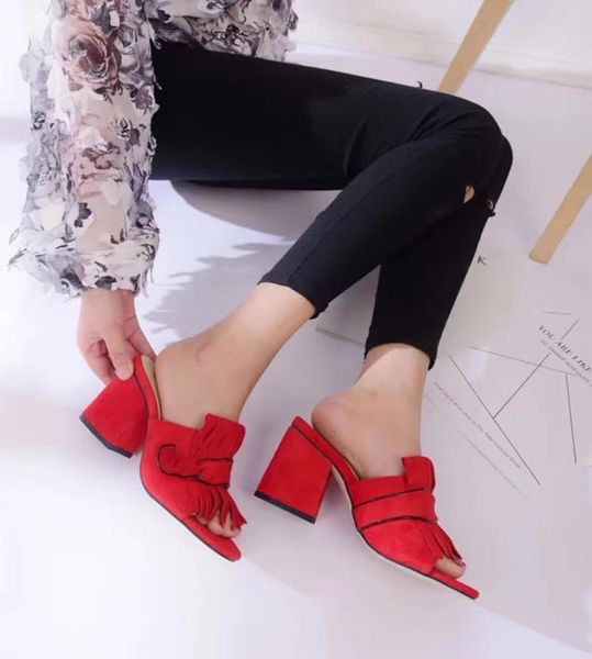

women039s thick heel sandals shoes office lady casual thick bottom sandals green short heels girls fashion black shoes8360158
