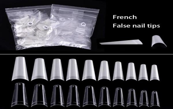 

500pcs false nail art tips french natural transparent coffin false nails tips acrylic uv gel nail polish manicure4327615, Red;gold