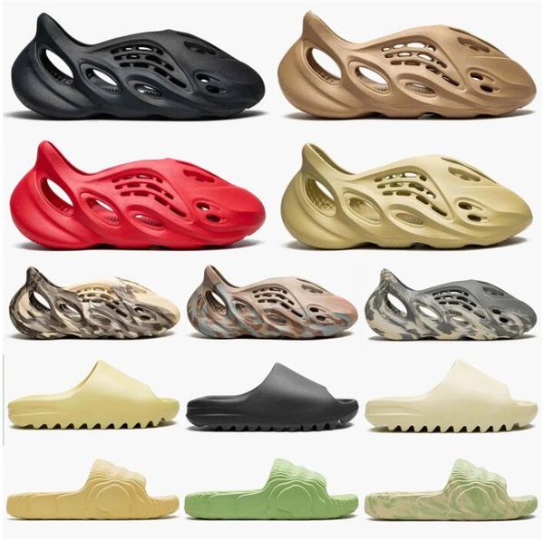 

2022 designer slippers men woman slider vermillion mineral blue onyx pure sandals slide slipper foam ochre runr bone resin clog desert arara, Black