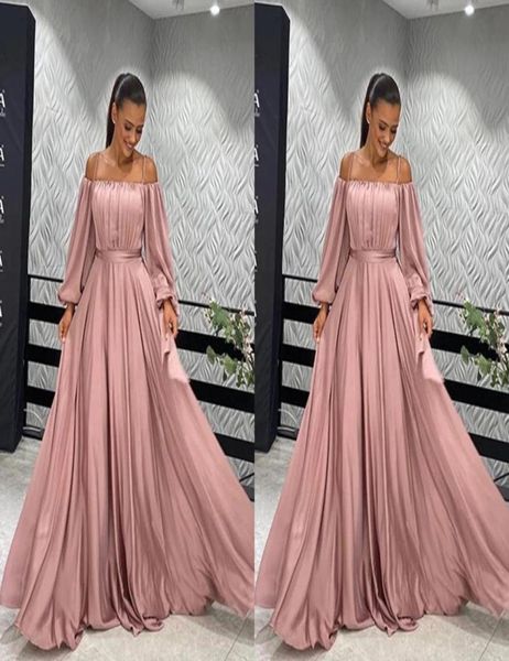 

elegant dusty rose pink boho cold shoulder prom bridesmaid dresses 2022 ruched long evening special occasion cocktail dress gowns2062032, Black