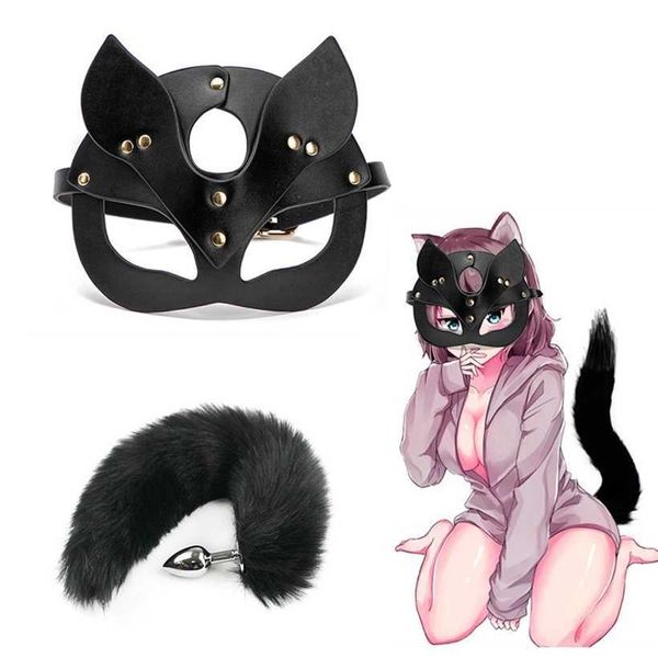 

22% off ribbon factory store fox mineral piece bone half composition cat exciting party mask female toys, Red;black