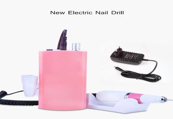 

30000rpm rechargeable electric nail drill machine acrylic nail file manicure drills manicure pedicure kit set with sanding bits7925517, Silver