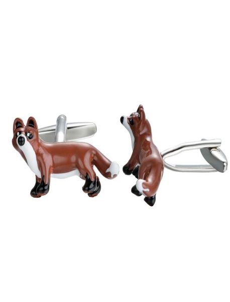 

yoursfs 6 pairsset men fashion fox cuff links wedding simple stainless steel shirt anniversary christmas birthday gift3690693, Silver