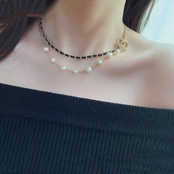 

luxury designer necklace charm selection fashion matching personalized style designer super brand double letters necklaces classic premium j, Silver