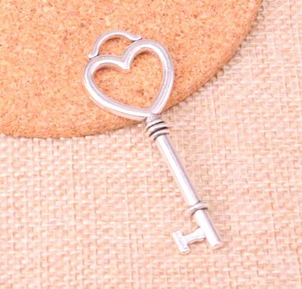 

28pcs charms skeleton heart key 5320mm antique making pendant fitvintage tibetan silverdiy handmade jewelry8266124, Bronze;silver
