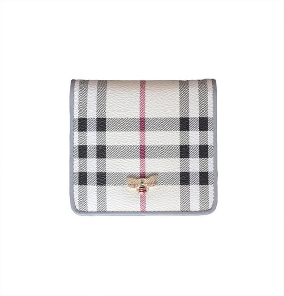 

new plaid short wallet card hoder women039s thin genuine leather wallet mini square bag japan and south korea cute cowhide fash7292496, Red;black