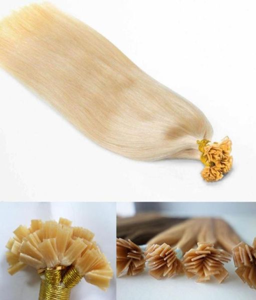 

300g 300strands prebonded flat tip hair extension 16 18 20 22 24inch braziian peruvian human hair extensions1318565, Black