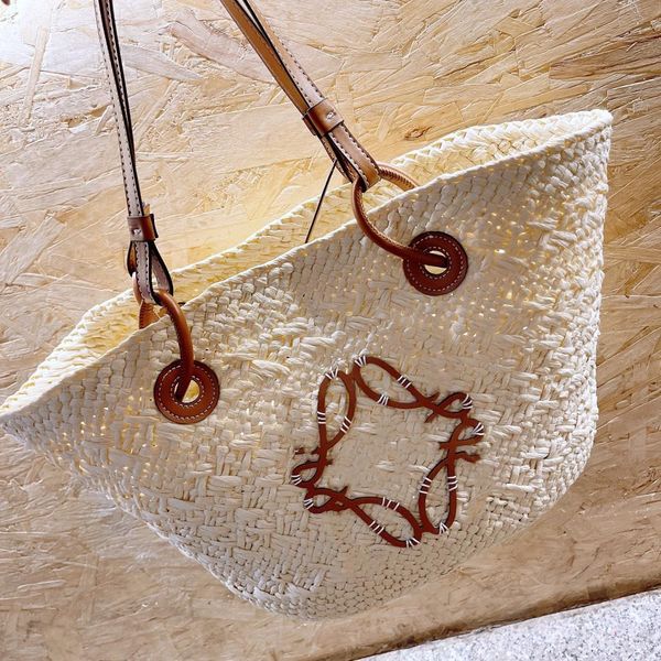 

designer beach bag straw fashion high quality casual grass woven handbag party beach party essential perfect reproduction, Brown