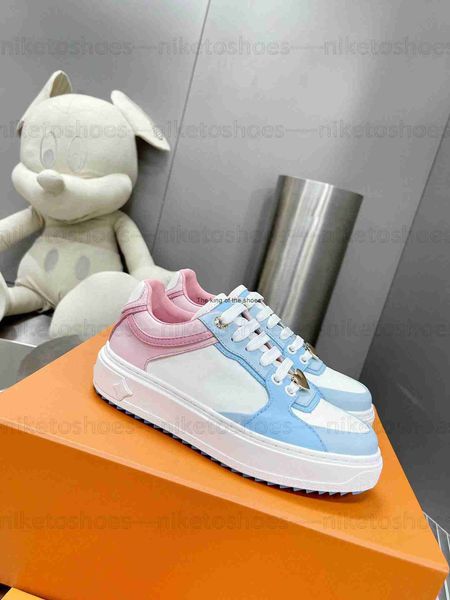 

luxury time out shoes bow tie women white blue pink trainer treaded rubber outsole printed leather flat shoes travel shoes lace-up running s, Black