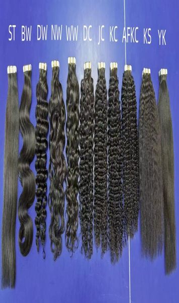 

i tip human hair extensions microlinks for black women deep curly wave tape hair 100strands lot7184343, Black;brown