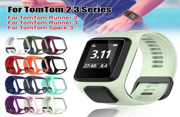 

watch bands wrist band straps for tomtom 2 3 runner spark music cardio replacement bracelet 4 silicone belt parts4944189, Black;brown